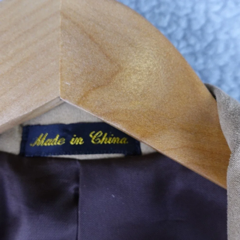 Circle S Dallas Texas Mens Tan Faux‎ Suede Western Blazer Sport Coat 40R